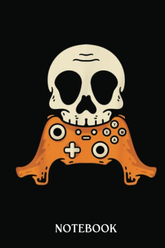 Halloween Skeleton Gamer Controller Video Skull Games Gaming: Wide Ruled 6x9 120 Pages Notebook | For Sketching and Writing | Gift For Kids, Teens and Adult