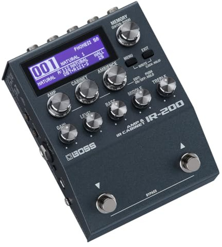 BOSS IR-200 AMP & IR CABINET-PEDAL – Pedalbaserad förstärkarsimulator och impulsresponsenhet med ljud och funktioner av hög kvalitet – Exceptionell ljudkvalitet, högklassiga förstärkare