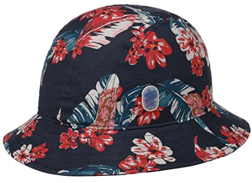 Stetson Flowlin Bucket Stoffhut mit Blumenmuster Baumwollgefüttert Knautschbar Damen Frühjahr Sommer blau XL (60-61 cm)