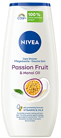 NIVEA Passion Fruit Pflegedusche (250 ml), pH-hautneutrales Duschgel mit natürlichem Monoi-Öl, feuchtigkeitsspendende Cremedusche mit fruchtigem Duft nach Passionsfrucht