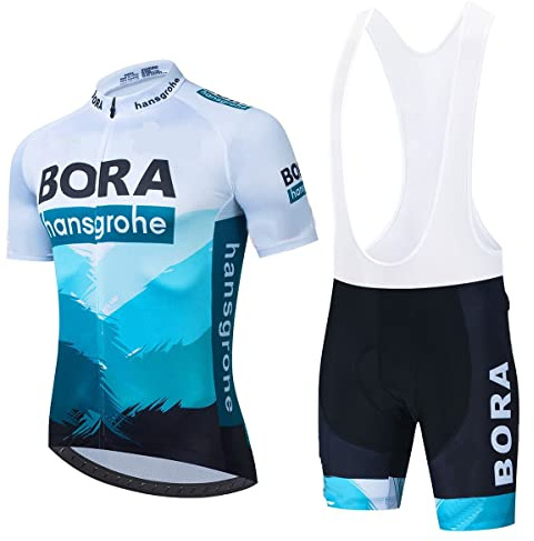 Linarun Cykeltröja för män, set, cykeltröja, långärmad cykelbyxor med 5D-sitsdyna, racercykel, tröja, cykelkläder, andas och torkar snabbt, Blå 01, M