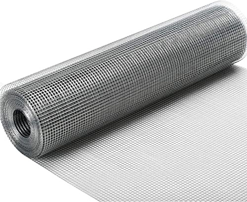 WUZMING 304 Stainless Steel Wire Mesh Roll 0.6mm Wire Mesh Fencing 1/4inch Opening Hardware Cloth Aviary Fence for Garden Outdoor (Color : Silver, Size : 1x8m)