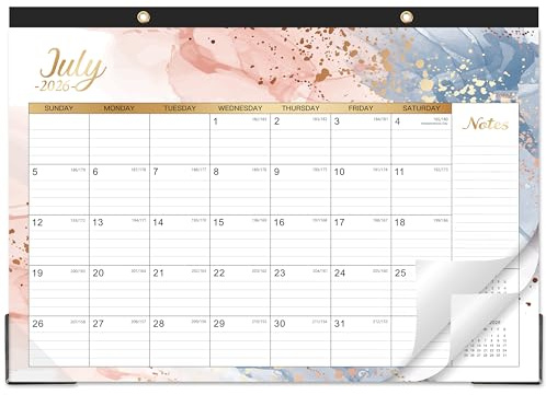 Desk Calendar 2026-2027 - Calendar 2026-2027 from July 2026 - December 2027, 17 x 12, Calendar Wall/Desk 18 Month with Protector Corner, Large Blocks