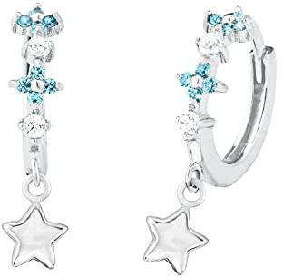 Prinzessin Lillifee Creolen 925 Sterling Silber Mädchen Kinder Ohrschmuck, mit Zirkonia synth., 1,6 cm, Silber, Stern, Kommt in Schmuck Geschenk Box, 2034012