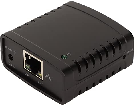 Server di Stampa USB, Server di Stampa TCP IP LPR, Porta LAN RJ45 Standard da 10 Mbps 100 Mbps USB Wireless Extender Printer Network Sharer, per Smart TV, Stampante, Console di Gioco, Fotocamera,(EU)