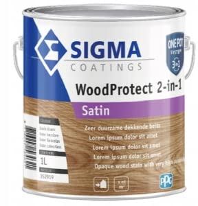 Sigma WoodProtect 2in1 Holzfarbe Holzlack Schwarz Braun Grau Weiß Blau Grün Farben zur Auswahl 1701 1L