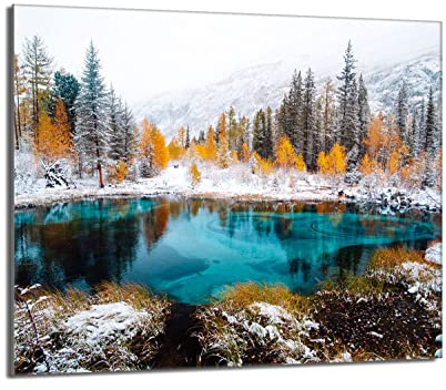 DarHaus Plaque de recouvrement, 60 x 52 cm, en verre, pour cuisinières électrique, à induction, convient comme décoration, protection anti-éclaboussures ou planche à découper, Ensemble Montagnes