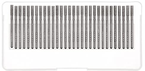 sourcing map Lot de 30 fraises diamantées à tête cylindrique de 3 mm, tige 1/8 pour outil rotatif