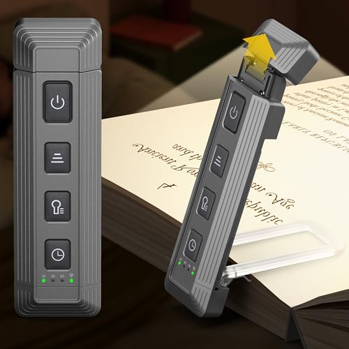 Glocusent Book Light, Reading Light with Extendable Flexible Light Head, 5 Enhanced Brightness, Sleep Aid & Timers, USB Rechargeable Reading Lights for Books in Bed, Ideal for Book Lovers (Black)