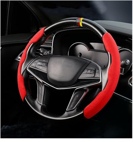 Lenkradbezug Auto Für Lincoln MKZ MKX Auto-Anti-Rutsch-Lenkrad-Schutzhüllen drehen Fell Lenkradbezug (Farbe : B-Black)
