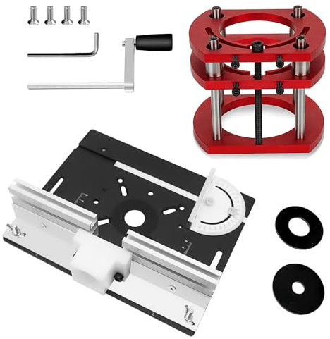 Frästisch für Oberfräse Einlegeplatte Set, OberfräSentisch und Tischfräsmaschine, Router Table, Planfräsvorrichtung, TischfräSe zum Nuten Zapfenschneiden BesäUmen und Anfasen