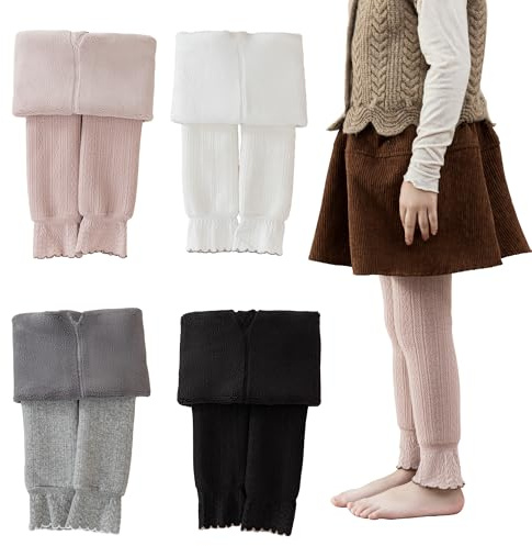 Collants Thermiques en Coton pour l'hiver, Collants tricotés doublés pour Chaleur et Confort, Leggings d'hiver pour Filles
