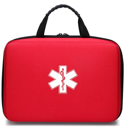 Kit di primo soccorso, custodia rigida portatile e kit medico leggero per traumi di emergenza, per casa, ufficio, auto, all'aperto, escursionismo, viaggi, campeggio, ecc.