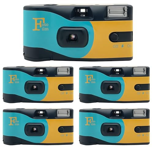 Fotofilm Pro Disposable Camera Single Use Film ISO 400 27 Exposure Flash Multipack - 5 pack