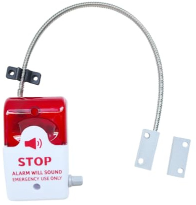 Multifunction Exit Door Alarm Helps Prevent Unauthorized Exits or Entries Through Emergency Door with 110db Siren, Battery Powered Door Contact Magnetic Sensor