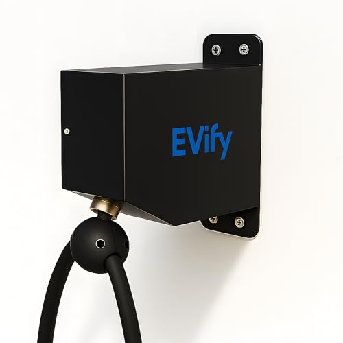 EVify Automatiskt infällbar typ 2 kabelhållare • Väggfäste för laddningskabel med stålhölje • Perfekt för utomhusbruk