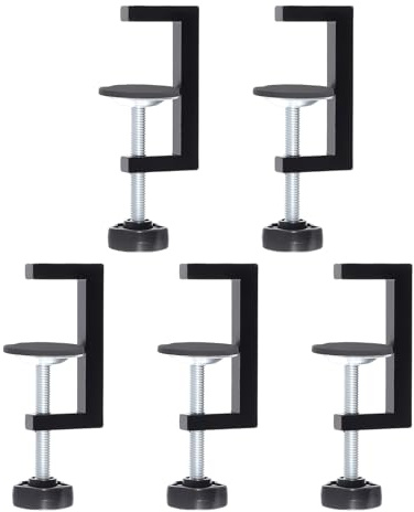 SENJEOK 5 PCS Small G Clamps for Woodworking, 10-57mm Tiger Desk Fence C Clamp, Drawer Front Installation Clamps for Furniture Cabinet Drawer Front Installation
