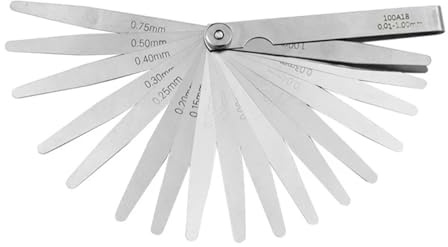 Spessimetro a lamelle Calibri di spessore 0,01-1 mm/0,05-0,50 mm/0,05-1,00 mm/0,02-1,00 mm Calibri di spessore Riempitivi for fessure Calibri di spessore Lavorazione del legno per candele, valvole, pi
