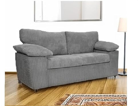 Amalfi 3+2 Seater Sofa Set, Jumbo Cord Fabric, Many Colours (GREY, 2 SEATER)