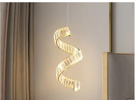 SLCHJX Escaleras de Lujo lámpara de lépido lánulo Luster k9 Cristales de luz de luz lámpara de suspensión luminarias LED, luz Colgante