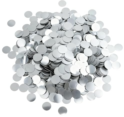 CXNXFD 50g 1.5CM Konfetti Metallic Glitzer Pailletten Rund Konfetti - Karneval Geburtstag Party Hochzeit Festliche Dekoration (6000, Silber, 1.5 cm)