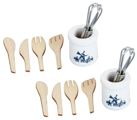 POPETPOP 2 Ensembles Miniature Cuisine Ustensiles Cuisine Miniature pour Maison de Poupée Décoration Créative Jeu Imitation Garçon Fille