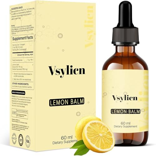Lemon Balm Extract 2 Months Supply - High Strength for Anxiety, Sleep Support Supplement - Can be Used in Tea – Alcohol & Gluten Free, Non-GMO, Vegan (60 ml)