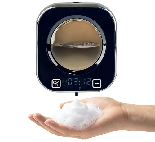 Dispensador Jabon BañO Automatico, Dispensador Sin Contacto Soap Dispenser de 320 ML con Sensor 5 Niveles de DispensacióN Adecuado para BañOs Cocinas y Oficinas Color Negro