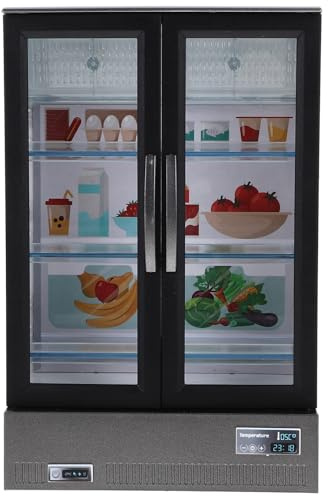 KICHOUSE Mini Refrigerador de Juguete para Casas de Muñecas Modelo Miniatura de Nevera Doble Puerta Color Plateado Tamaño Compacto Suministros para Decoración y Accesorios de Cocina en