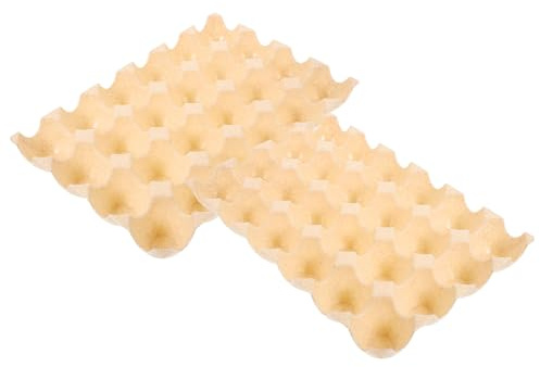 HONITANO Scatola per Uova Riutilizzabile 24 Posti Beige Set 2 Pezzi Design Impilabile Sottile per Frigorifero Organizzazione Sicura Protezione Antischiacciamento per Cucina