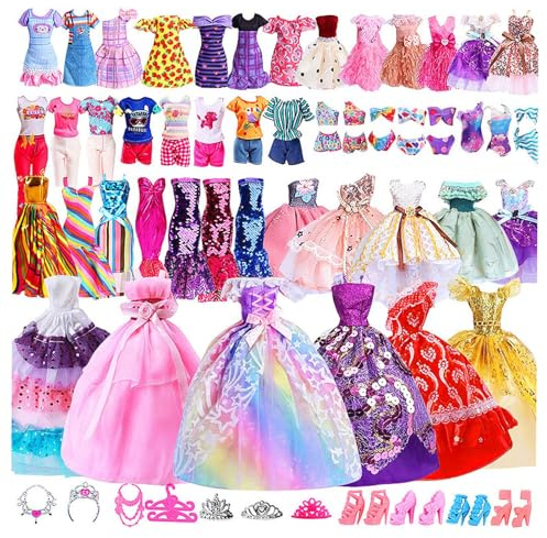 Zxpjkyu 60 Teiliges Puppenkleidungs Und Accessoires Kostüm für 30 cm Große Puppen Zum Anziehen
