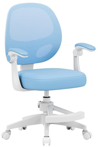 MARK ADLER Junior 3.1 Ergonomischer Schreibtischstuhl Kinder & Jugendstuhl | Mit Fußstütze - Höhenverstellbar - Für gesundes Sitzen - Mitwachsend 90–170 cm - Klappbare Armlehnen 0–90° - Blau