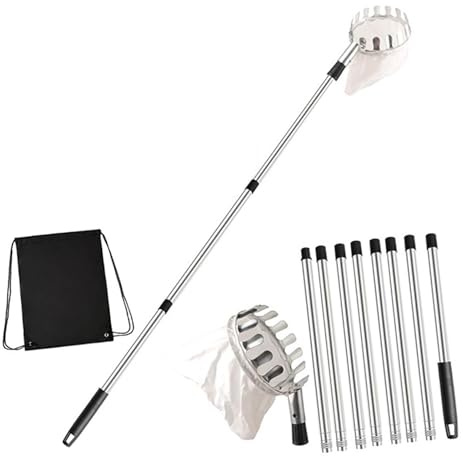 Extendable Fruit Collector 13ft Telescoping with Protective Fabric Basket No Climbing Needed for Home Gardens High Reach Fruit Pickers for Trees