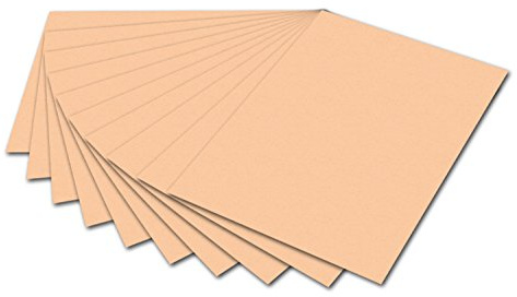 folia 6142 - Fotokarton Apricose, 50 x 70 cm, 300 g/qm, 10 Bogen - zum Basteln und kreativen Gestalten von Karten, Fensterbildern und für Scrapbooking