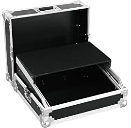 ROADINGER Mixer-Case Profi LS-19 Laptopablage sw | Flightcase für 483-mm-Geräte (19), mit Laptopablage