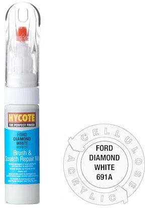 Hycote Brush and Scratch Repair Nib Touch Up Paint, Ford Diamond White, 12.5 ml
