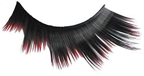 Eulenspiegel - Künstliche Wimpern Schwarz/Pink Fancy | Stufenförmige Wimpernoptik inkl. 1 ml Spezial-Wimpernkleber und Anleitung, für Karneval & Mottopartys