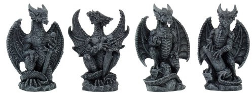 Pacific Giftware Small Dragons (Set of 4)