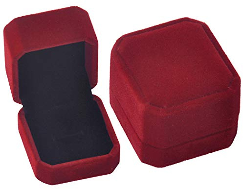 iSuperb 2pcs Joyería Caso Caja Caja del Anillo de Terciopelo Caja de Cadena de Collar Jewelry Box (Caja del anillo A)