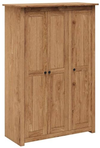 vidaXL Panama-Kiefer Kleiderschrank 3-Türig Dielenschrank Garderobenschrank Schlafzimmerschrank Schrank Holzschrank 118x50x171,5cm