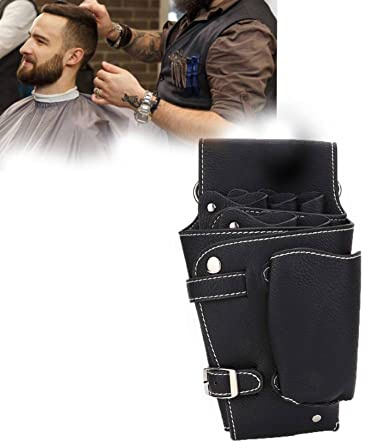 Friseurtasche, Scherenbeutel Holster mit Gürtel für Friseure, Salon Friseur Friseur Schere Schere Friseur Taillenhalter Fall Tasche, echtes Leder