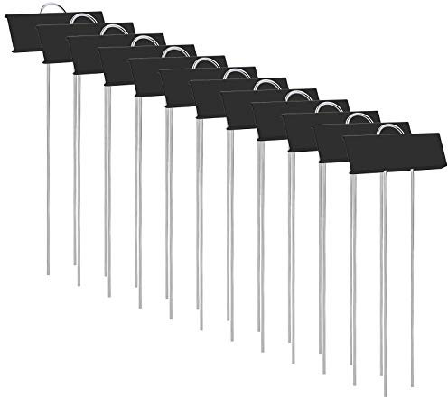 Pflanzenstecker Metall Kräuterschilder Wetterfest Pflanzenschilder zum Beschriften 12er Set Stecketiketten Steckschilder 27cm Lang Pflanzetiketten (Schwarz)