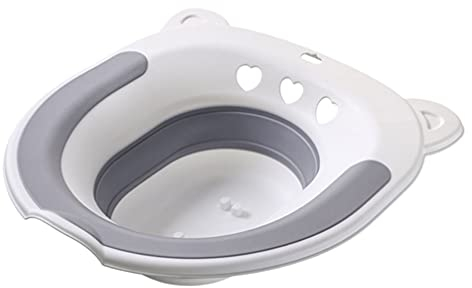 YARNOW Sitzbad über Toilette ohne Spülpumpe Faltbar Bidetbecken Hüftperineale Einweichbad Bidet Sitzbadewanne Sanitärbidet Bidet Einsatz für Ältere Schwangere Patienten Hämorrhoidenbehandlung