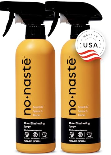 Nonaste Odor Eliminating Spray for Shoes, Gym Bags, Sports Gear & Yoga (16 Oz, Pack of 2) | Long-Lasting Fabric Refresher with Enzymes | Shoe Deodorizer & Gym Bag Deodorizer, Fabric-Safe