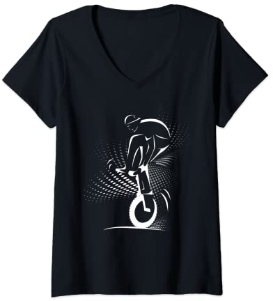 Damen Einrad - Unicycling - Freestyle - Tricks T-Shirt mit V-Ausschnitt