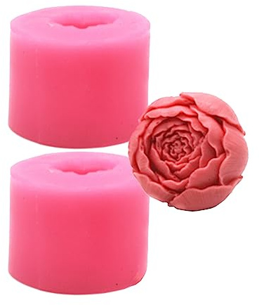 Lokatall Chocolate Rose Bud Molds - 2PCS Fondant & Icing 3D Flower Molds for Cake Decorating, Wax Melts, Soap, Candy & Jelly