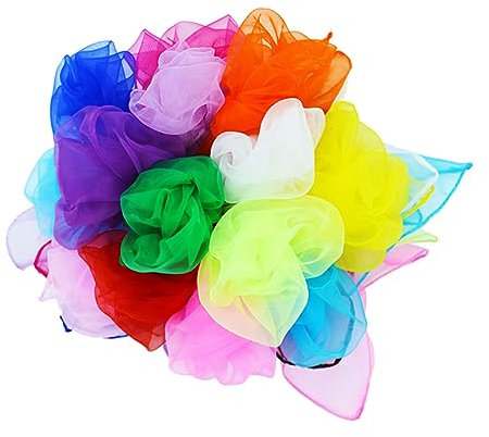Toyvian 6stücke Seidenschal Quadratisch Seidentücher für Tanz und Jongliertricks Leicht und Atmungsaktiv für Junge Mädchen Aufführungen und Reisen Zufällige Farbe