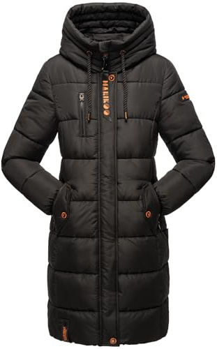 MARIKOO Damen Winter Jacke Stepp Parka Mantel Winterjacke warm gefüttert Yuikoo XS-XXL (DE/NL/SE/PL, Alphanumerisch, XXL, Regular, Regular, Schwarz)