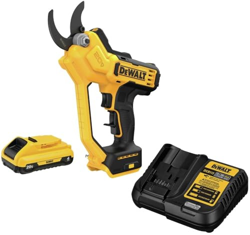 Dewalt DCPR320BDCB240C-BNDL 20V MAX Lithium-Ion 1-1/2 in. Cordless Pruner and 20V MAX 4 Ah Lithium-Ion Battery and Charger Starter Kit Bundle