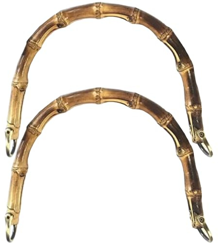 Wedhapy Manici per Borse 2 pcs Manici per Borse in Bambù a Forma Di U Manici per Borse Con Fibbiata Manici per Borse Di Ricambio Fai-Da-Te per Realizzare Borse Gialloto Tipo2